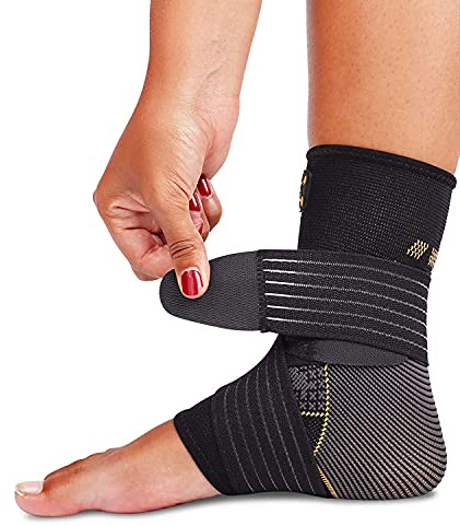 CopperJoint Compression Ankle Brace for Women Support, Durable Design Foot and Ankle Support for Women & Men Ideal to Support for Sports, Running, Comfortable Fit, Breathable Material - X-Large
