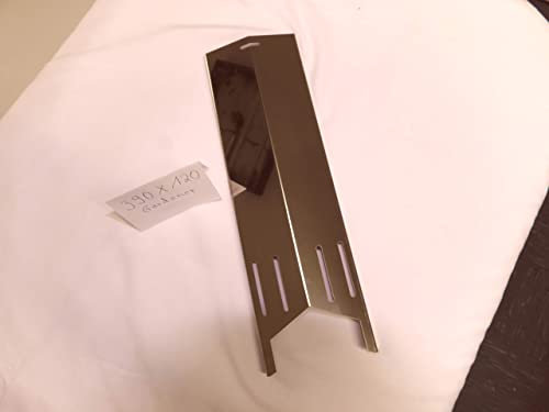 5562 Edelstahl V4A und V2A Flammenverteiler für alle Grills und Größen Brennerabdeckung Hitzeschild Grillblech Brennerblech Gasgrill Grill Mr. Gardener Kingman (1Stk 390mm x 120mm x 1mm V2A)