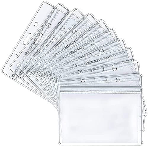 Eruinfang Kunststoff Namensschilder,10 Stück Wasserdichte Ausweishülle, Ausweishüllen, Kartenhalter für Geschäfts,Messe,Firmen,Schulen, transparent