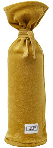 Meyco Wärmflaschenbezug aus weichem Samt, One Size, Honey Gold, Design | 100% Baumwoll-Samt, herrlich weich, Kordelzug zum Öffnen und Schließen, für runde Wärmflasche, waschbar bei 40°C