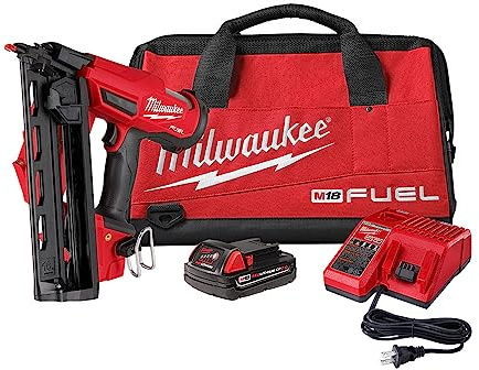 Milwaukee M18 Kraftstoff, 16 Ga, 18 Volt, bürstenlos, 20 Grad, abgewinkelt, Nagler-Set