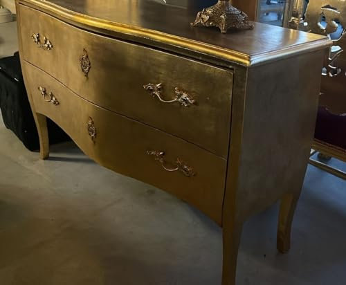 Casa Padrino cómoda Barroco con 2 cajones Oro - Cómoda de Madera Maciza Hecho a Mano Estilo Barroco - Muebles de Dormitorio Estilo Barroco - Muebles barrocos