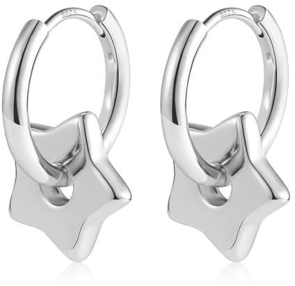 ALEXCRAFT 14K Vergoldete/Silber 925 Ohrringe Hängend Creolen mit Anhänger