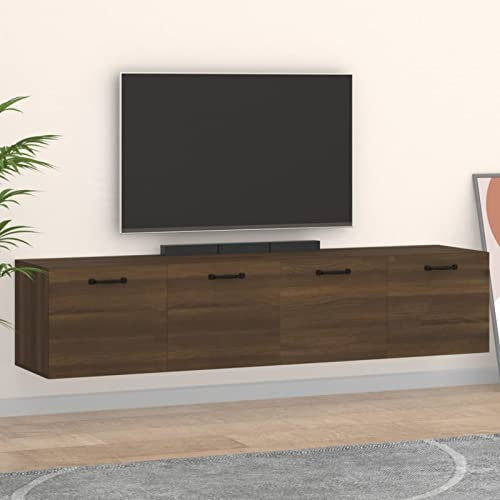 Rantry Wandmöbel, 2 Stück, braune Eiche, 60 x 36,5 x 35 cm, aus mehreren Schichten, Regalböden für den Innenbereich, Außenschrank, Außenmöbel, Besenschrank S