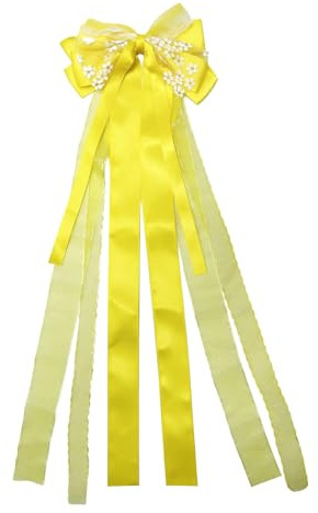 Bliceon Schleife Schultüte, Zuckertüten Schleife, Schultütenschleife, Weihnachtsschleifen, Große Schleife für Weihnachtsdeko Geburtstag Valentinstag Hochzeit Party - Gelb