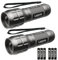 Lepro LE LED Torch Battery Powered, LE1000 Hand Flashlight, Adjustable Focus, Water Resistant, Lightweight, for Power Cut, Camping, Dog Walking, Easy to Use Small Torch, Gift for Kids Men Dad, 2 Packs