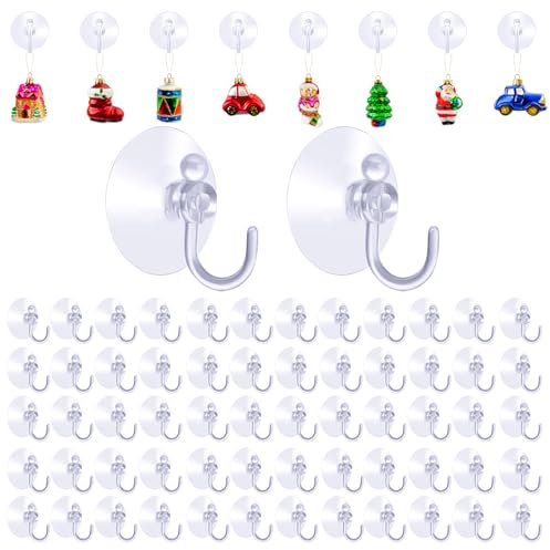 60 Stk Saugnapf Haken,Saugnäpfe Für Fenster,Saughaken Extra Stark Klein 40mm,Saugnäpfe Mit Haken Für Fenster,Saugnapf Haken Fenster Transparent,Wandhaken Mit Saugnapf Für Badezimmer Küche Fenster Deko