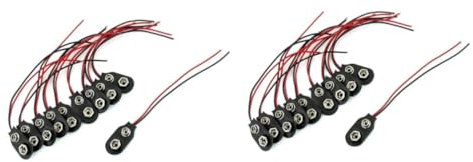 KONTONTY 20 Pz Clip Per Batteria 9v Clip Per Batteria Con Cavo Connettore 9v