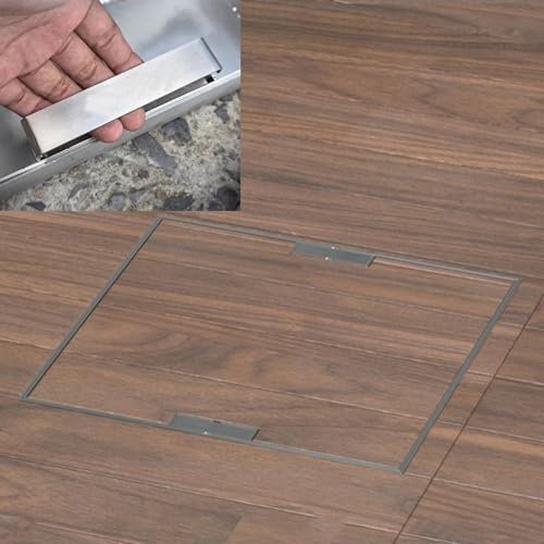 Tapas de Tanque séptico doméstico Personalizables, Tapa de Registro Cuadrada y Marco con manijas Ocultas retráctiles, Cubierta de depósito de Aguas residuales de Acero Inoxidable Invisible (