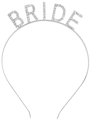 DIELOVEHUA Bride Haarreif, Bride to be Haarreifen, Frauen Silber Braut Stirnband, Damen Elegant Haarreifen, Braut Strass Haarschmuck, für Geburtstag Junggesellinnenabschied Hochzeit