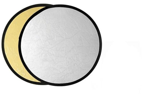 SUBLXPoten Licht-Reflektor 2-in-1-Multi-Disc-Licht-Rundreflektor mit Tasche, tragbar, zusammenklappbar, Silber, Gold, Weiß, for Fotostudio Fotografie Reflektor(30cm Gold Silver-01)