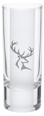 Schnapsstamperl mit Tiroler Hirsch Gravur – 2 cl – Hochwertiges Schnapsglas aus Glas – Made in Austria – Perfekt für Zirbenschnaps & Edelbrände