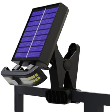 Lumieres Solaires De Gouttiere,Luminaire Solaire avec Pince | Éclairage à Détecteur de Mouvement pour Clôture Piscine Balcon Terrasse Garage Pelouse Camping