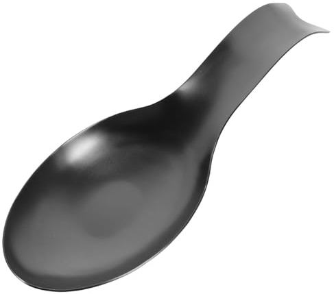 HIAKDOFT Soporte para Cucharas y Cucharón de Acero Inoxidable Negro, Reposacucharas de Escritorio, Resistente y Práctico para Cocina y Comedor, Adecuado para Uso Doméstico y Buffet