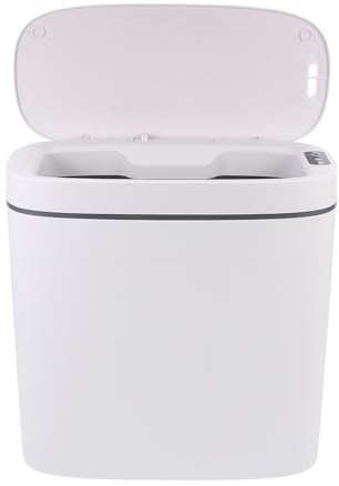 BESPORTBLE Cubo de Basura Inteligente Sensor Automático Recargable USB 14 Litros Blanco Diseño Compacto para Cocina y Hogar Contenedor de Residuos sin Contacto bajo Consumo Energético