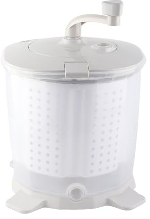 Hamwesh Mini Lavabiancheria Manuale Portatile, Lavabiancheria a Manovella Compatta Non Elettrica con Cestello di Disidratazione Rimovibile per Dormitorio Domestico Appartamento Piccoli Spazi