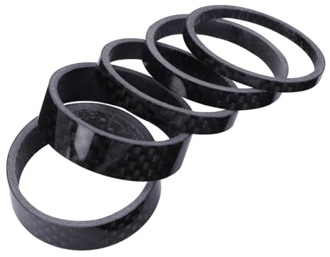 TOYANDONA Kit de 5 Entretoises de Fourche de Direction en Fibre de Carbone pour Vélo, Épaisseurs 3 Mm, 5 Mm et 10 Mm, Ensemble D'entretoises de Casque Léger et Résistant, Accessoires Vélo