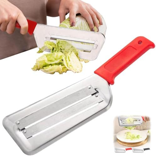 Râpe À Chou, Couteau À Râper En Acier Inoxydable, Râpe À Double Lame Avec Poignée Antidérapante, Coupe-Légumes Multifonctionnel Pour Carottes Pommes De Terre Et Choux