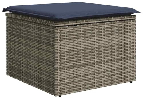 Qnhdfrt Gartenlounge Set 5-teilig Grau, Poly-Rattan Ecksofa mit Polstern, modulares Lounge-Set für Garten, Terrasse, Patio, Sitzgruppe mit Fußhocker, Außenmöbel