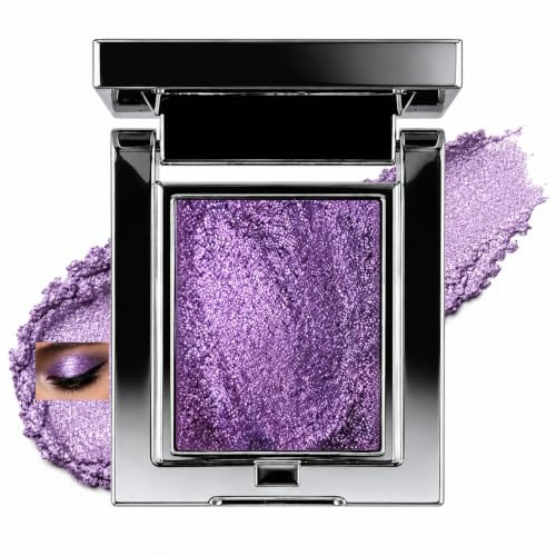 Dreamy Purple Pearl Shimmer Eyeshadow in Square Case - Fine Glitter Texture for Lid Highlight, Buildable Application for Evening & Party Makeup Looks, Radiant Luminous Effect