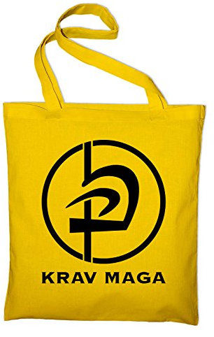 STYLETEX23 Krav Maga Kampfsport Logo Jutebeutel Baumwolltasche, gelb