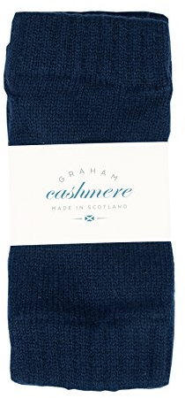 Graham Cashmere - Ren kashmir fingerlösa handledsvärmare - Tillverkad i Skottland - presentförpackad, marinblå, en storlek