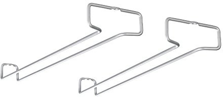 Metaltex 364924039 Rail Weinglashalter 2er Set Polytherm, Beschichtung, grau, 41 x 11 x 4 cm
