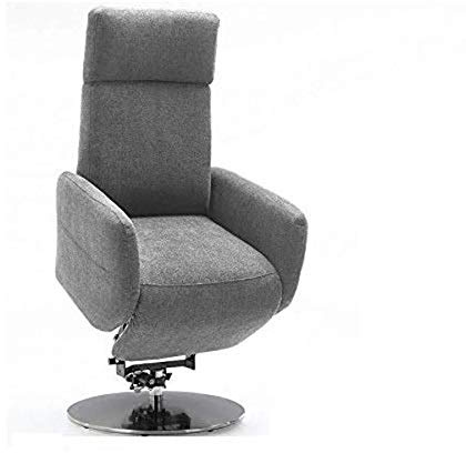 Cavadore TV-Sessel Cobra mit 2 E-Motoren und Aufstehhilfe / Elektrisch verstellbarer Fernsehsessel mit Fernbedienung / Relaxfunktion, Liegefunktion / bis 130 kg / S: 71 x 108 x 82 / Hellgrau