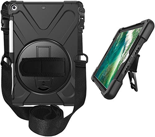 Gadget - Funda para iPad Mini 4 2015, iPad Mini 5 y 2019 (silicona, resistente a los golpes, con función atril y correa para el hombro), color negro