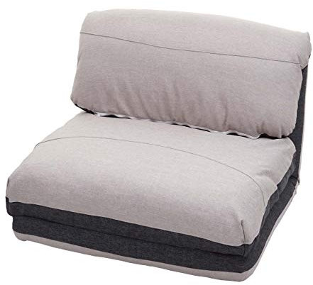 Mendler Schlafsessel HWC-E68, Schlafsofa Funktionssessel Klappsessel Relaxsessel, Stoff/Textil - dunkelgrau/hellgrau