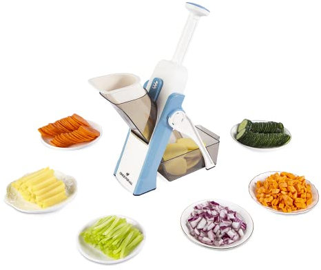 ONCE FOR ALL Mandolina Affettatrice di verdure Spessore regolabile Patate Cipolla Chopper Kitchen Chopping Artifact Multifunzionale Cutte (Blu di smog)