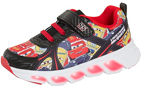 Disney Cars Light Up Trainers for Kids Lightning McQueen Flashing Lights Skate Sport Shoes
