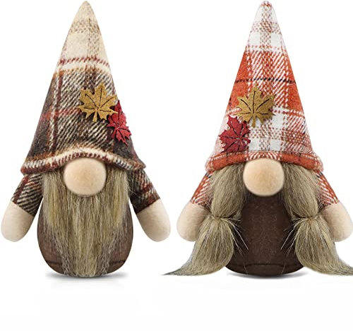 Gehydy Decorazioni Autunnali Gnomi Set di 2 Autunno Gnomo Peluche Home decor per Casa Cucine
