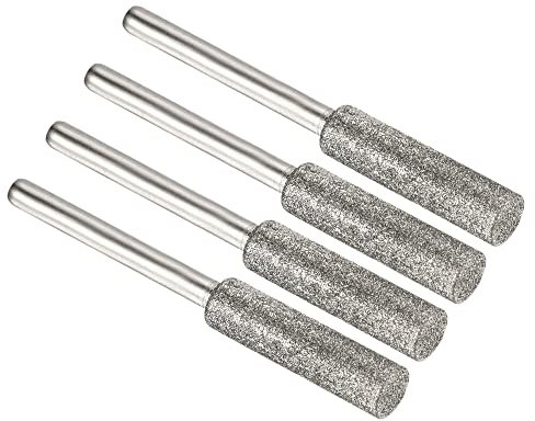 PATIKIL 7/32 Inch Diamond Chainsaw Sharpener, 4 Pack Sharpening Stone Polishing Grinding File Tool, Silver