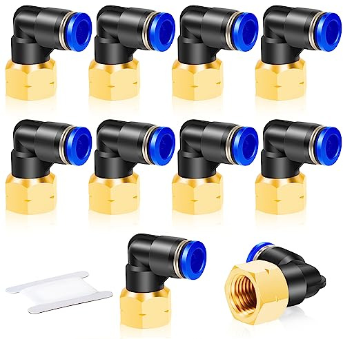 ERGAOBOY 10 Stück 6mm Rohr AD x 1/4 BSP Innengewinde Rohrverschraubungen Pneumatische Union Rohrverschraubungen (PLF6-02)