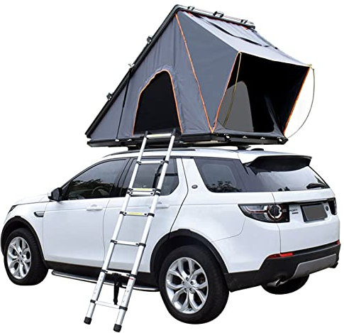 CRBUDY Dachzelt für 1–3 Personen, Hartschale, LKW-SUV-Camping-Dachzelt mit Leiter, wasserdichtes Schiebedachzelt, atmungsaktives Großraum-Dachzelt für Overland-SUV, LKW, Vans
