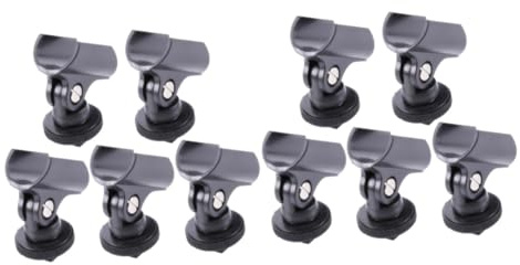 ibasenice 10stücke Teiliges Mikrofonclip Flexiblem Kunststoff Mit Hot Shoe Für Dslr-kameras Stabiler Mikrofonhalter Für Interviews Verstellbarer Mikrofonclip Schwarz