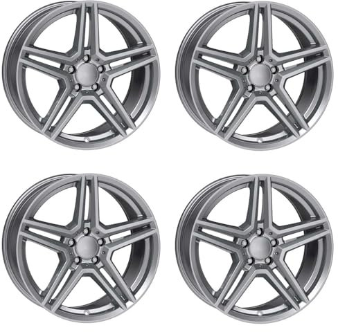 4x Rial Felgen Alufelgen M10 8.0Jx18 ET38 5x112 metal-grey kompatibel mit MERCEDES-BENZ A 45 A B C C63 CL CLA E EQA GLA 45 GLA GLB GLC S SL