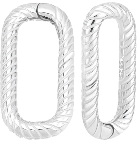 Beebeecraft 2 pieza de Cierre de Resorte Ovalado Pequeño 925 piezas de Cierre de Resorte de Plata Esterlina Conector de Bloqueo de Anillo para Pulsera Colgante Fabricación de Joyas