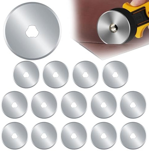 15 Pezzi Taglierine Rotanti, Taglierine Rotative Tessuti, Lame Di Ricambio 45 Mm, Coltelli Rotanti, Taglierine a Lama Tonda, Per Quilting, Carta, Scrapbooking, Taglierine per Tessuti Da Cucire