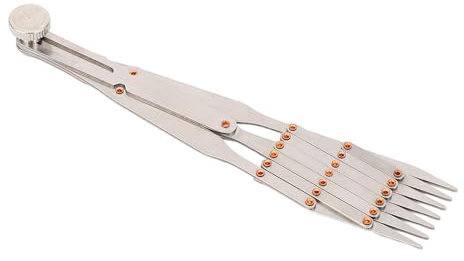 Equal Distance Measuring Ruler Leather Belt Stainless Steel Divider Fast Equal Ruler Bisection Drawing Equidistance Ruler Auxiliary Tools for Making, Rulers (7 Teeth with Lock