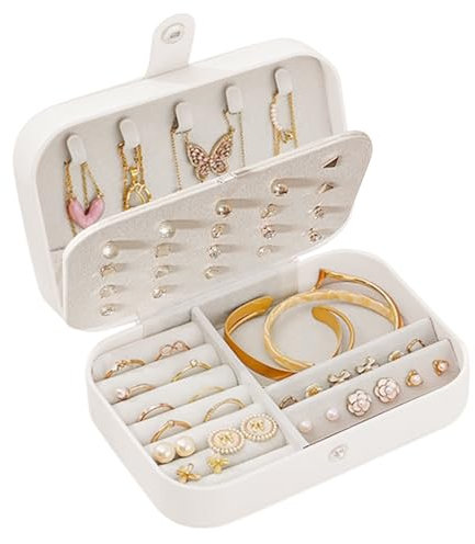 Eckerdromk Schmuckaufbewahrung Mädchen, Schmuckschatulle Klein, Jewelry Organizer, Reise Schmuck Organizer, Jewelry Box, Schmuckaufbewahrung Reise, Schmuckkästen, Schmuckkoffer, Ohrringe Aufbewahrung