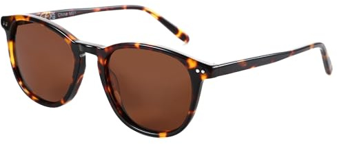 ZENOTTIC Gafas de Sol Redondas Polarizadas : Moda Gafas Grandes para Hombres y Mujeres con Protección UV400 - Estilo Clásico Circular