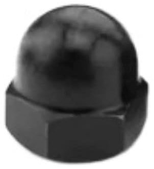 1/2/5/10 Stück M3-M24 Edelstahl Messing Schwarz Kohlenstoffstahl Eichel Hutmutter Sechskant Metrisches Gewinde Sechskantmutter(Black Steel,M4-10pcs)