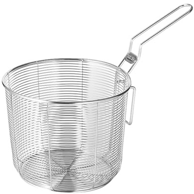 Cestino per friggere, supporto in rete per cucina, paletta per cibo da cucina, vassoio da portata per snack, contenitore per olio bollente, griglia in metallo per pasta, anelli di cipolla, uso di
