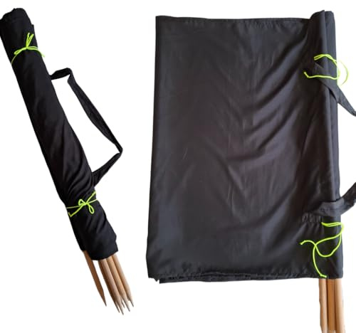 Aves-24 Windschutz 8m x 80cm für Strand Garten See Meer SICHTSCHUTZ Wind Zaun Schutz Blickschutz Camping (Einfarbig - Schwarz)