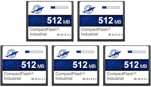 Dogfish Carte Mémoire Compact Flash 512Mo 5 Pack, Carte CF Type I pour Équipement Industriel et Appareil Photo Numérique Ancien Modèle