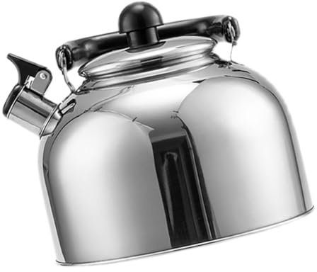 Hoement Hervidor Sonoro De Acero Inoxidable Para Estufa Inducción y Eléctrica Para Cocinas y Campamento Tetera Silbadora Mango Ergonómico
