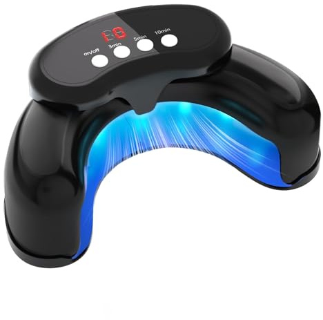 Appareil Laser Pour Ongles, Double Lumière 905 nm + 470 nm,Minuteur 3/5/10 Min Réglable,Multi-Orteils/Doigts,Écran Compte À Rebours, Sans Douleur,Sac À Cordon Inclus,Utilisation À Domicile (Noir)