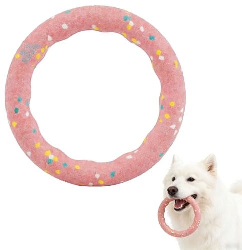 ETPU Durable Dog Chew Toy Ring - Tear-Resistant Fetch Floating Water Tug, Non-Toxic Dental Safe for Small Medium Large Breeds, Interactive Chewing Game
